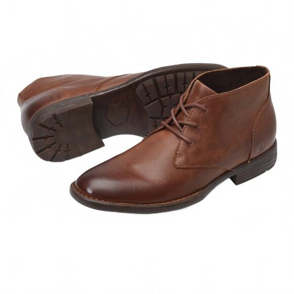 NEW BORN men's mcneil leather dress chukka boots in brown